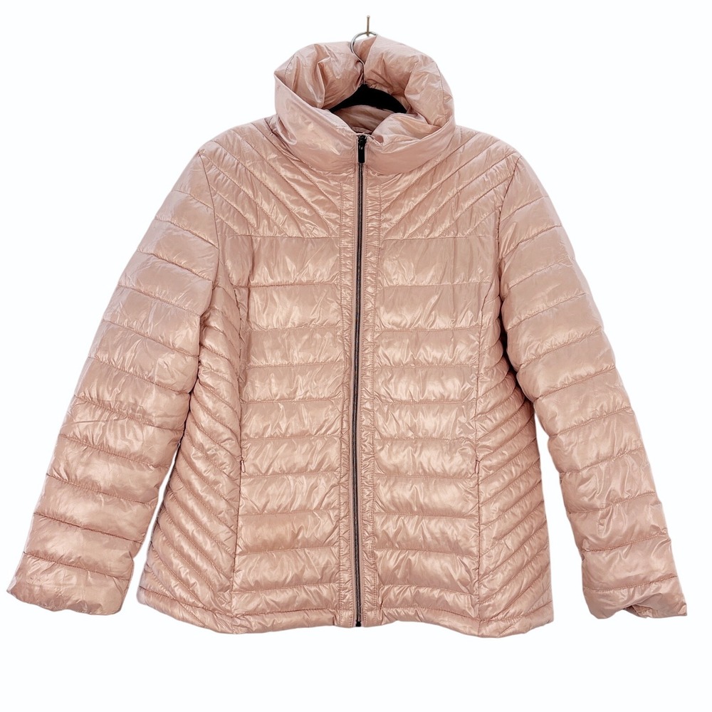 Big Chill Freestyle Puffer Jacket Women's XL Pink Lightweight Quilted Zip Jacket